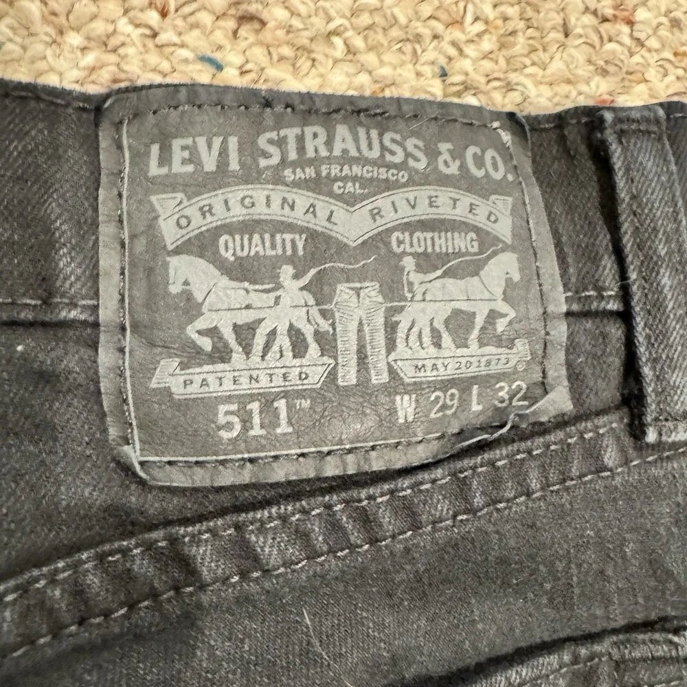 Levis 511 Mens Black Slim Denim Jeans Size 29x32 Pants Stretch